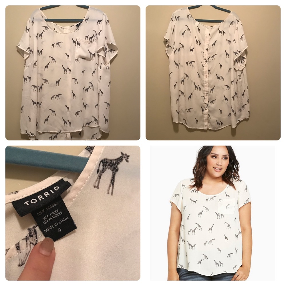 Torrid Size 4 Giraffe Print Shirt